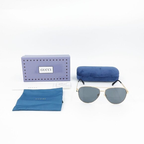 Gucci GG1233 Pilot Sunglasses Gold Gray OS - Picture 5 of 16